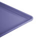 A purple plastic Cambro dietary tray with a close-up view.