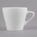 A Libbey ultra bright white porcelain espresso cup with a handle.
