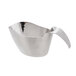 A Tablecraft stainless steel gravy boat with a handle.
