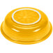 A yellow Fiesta china bowl with a white circle.