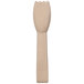Carlisle beige plastic salad tongs with a spoon and fork on the end.