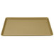 A brown rectangular tray with a beige color.
