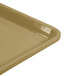 A close-up of a rectangular olive green Cambro dietary tray.