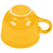 A yellow Fiesta china cup with a handle.