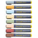 A row of eight American Metalcraft Securit Earth Tone Chalk Markers.