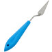 An Ateco baking / icing spatula with a blue plastic handle and silver blade.