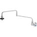 A T&S stainless steel wall mounted pot filler faucet with a 4-arm handle and double-jointed nozzle.