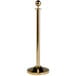 An American Metalcraft gold-plated crowd control stanchion with a metal pole and base.