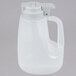 A white Tablecraft plastic jug with a handle and a grey lid.