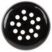 A black circular plastic shaker top with holes.