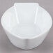 A CAC Super White porcelain boat bowl with a white background.