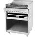 A stainless steel Garland Cuisine Series natural gas charbroiler with a lid open.
