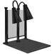 A black Hanson Heat Lamp carving station with two black shades.
