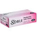 A pink box of Noble Powder-Free Latex Gloves for Foodservice with black text.