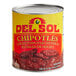 A #10 can of Del Sol chipotle peppers in adobo sauce on a table.