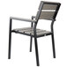A black BFM Seating outdoor armchair with gray synthetic teak back and seat.