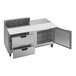 A stainless steel Beverage-Air sandwich prep table with 2 drawers.