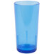 A Cambro Sapphire Blue plastic tumbler with a crackle pattern.