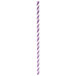 A purple and white striped paper straw.