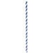 A blue and white striped paper straw.