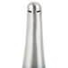 A close-up of a Franmara stainless steel decanter funnel with a round cap.