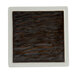 A Tuxton TuxTrendz square plate with a black and brown pattern on a white background.