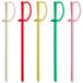 A group of Royal Paper plastic sword food picks in one random color.