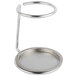 A Franmara stainless steel decanter funnel set table stand with a round metal frame.