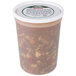 A plastic container of Spring Glen Fresh Foods Vegetable Soup with Beef with a white lid.