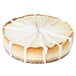 A Pellman New York-style cheesecake with white frosting on top.