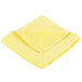 A yellow Unger SmartColor microfiber cleaning cloth folded up on a white background.