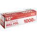 A white box with red and white text for a Choice 12" x 1000' Food Service Standard Aluminum Foil Roll.