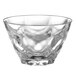A clear glass Arcoroc Diamant dessert bowl with a faceted design.
