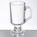 A clear glass Arcoroc Irish Coffee Mug with a handle.