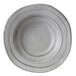 A gray Elite Global Solutions Della Terra melamine bowl with a spiral design.