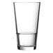 An Arcoroc customizable beverage glass with a clear bottom and rim on a white background.