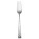 A Oneida stainless steel salad/dessert fork with a textured silver handle.