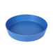 A blue round pan with a round center.