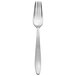 A Oneida Sestina stainless steel European table fork with a silver handle.