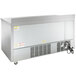 A Beverage-Air stainless steel rectangular worktop freezer with vents.