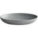 An Elite Global Solutions Tenaya granite stone oval melamine plate with a grey speckled design.