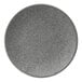 A grey Elite Global Solutions Tenaya melamine plate with specks on the edge.
