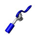 A blue plastic and silver metal T&S angled spray valve.