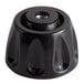 An Avantco black plastic carriage knob with a hole in it.
