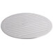 A white round Avantco blade cover with a circular design on the surface.