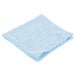 A blue Rubbermaid microfiber cloth on a white background.