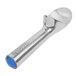 A Zeroll aluminum ice cream scoop with a blue handle.