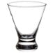 A clear Libbey wine glass with a short rim.
