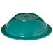 A teal polycarbonate fruit bowl with a lid.