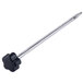 A metal rod with a black rubber handle.